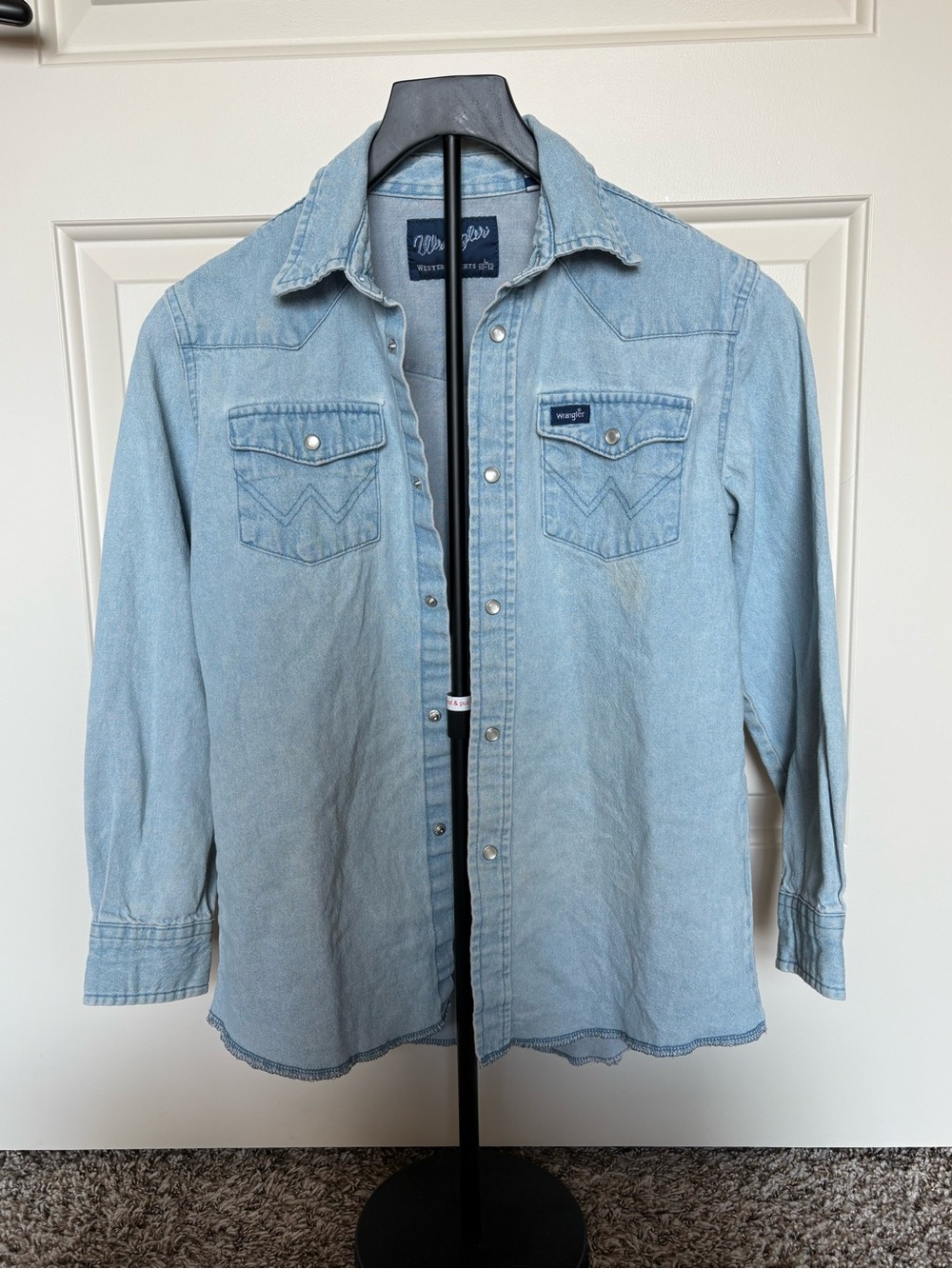 Wrangler Light Blue Denim Western Button-Front Shirt